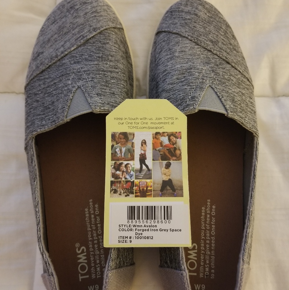 NWT Toms Grey Cupsole Removable Insole Wmn 9